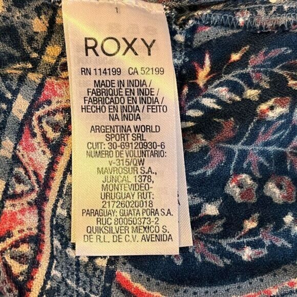 NEW Roxy Tank Dress Women Sleeveless Mini Blue Floral Size M Back Zip Beach Surf - Picture 13 of 15